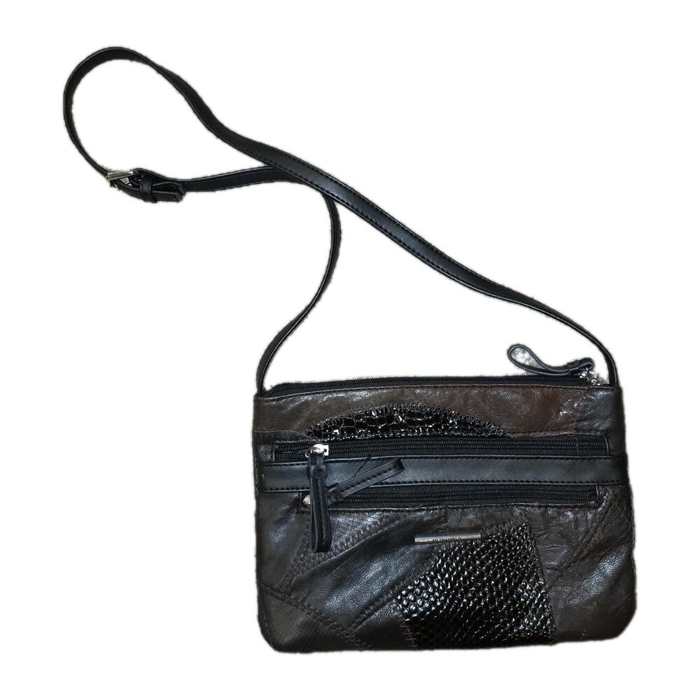 Vintage Jaclyn Smith Quilted‎ Textured Leather Brown Crossbody Purse